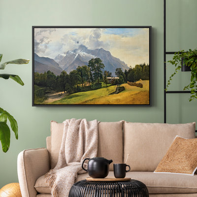 Mountains in Berchtesgaden-Friedrich Gauermann-Framed Gallery Wrapped Canvas