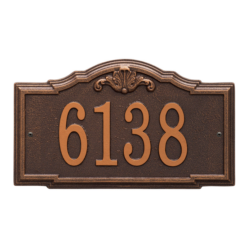 Gatewood Personalized Standard 1-Line Wall Address Plaque, Yes, Antique Copper