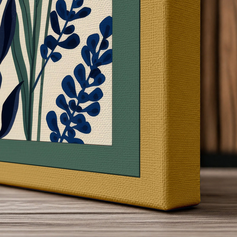 Arrangement Botanical - Wrapped Canvas, 30x20 - 76.2 x 50.8 cm, Ochre Border