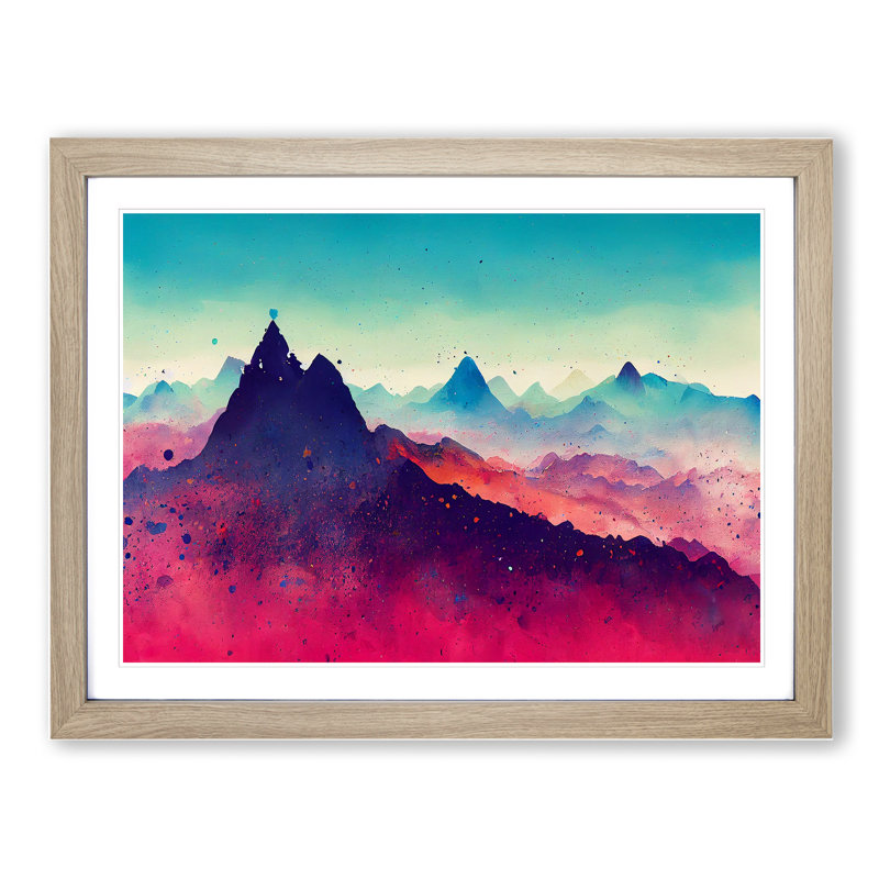 Mountain Splash Vol.5 Abstract - Framed Print, 34cm H x 46cm W x 2cm D, Oak Framed