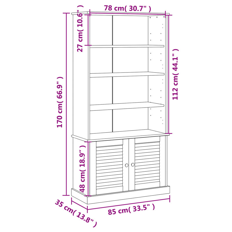 170cm H x 85cm W Standard Bookcase, Grey