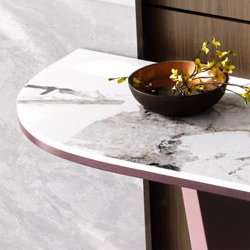 Console Modern Minimalist Art Design, Or rose, H 33,46 po x l 39,37 po x P 13,78 po