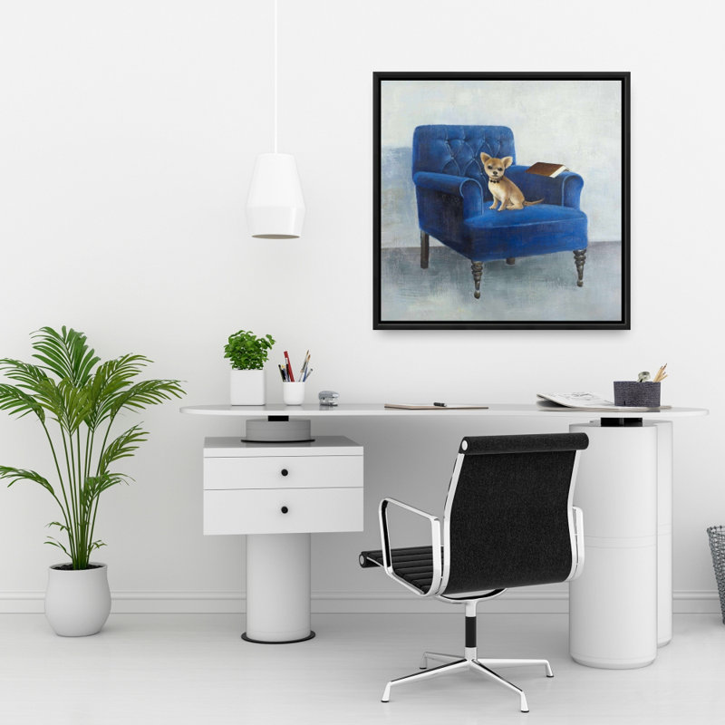 " Chihuahua On A Blue Armchair "