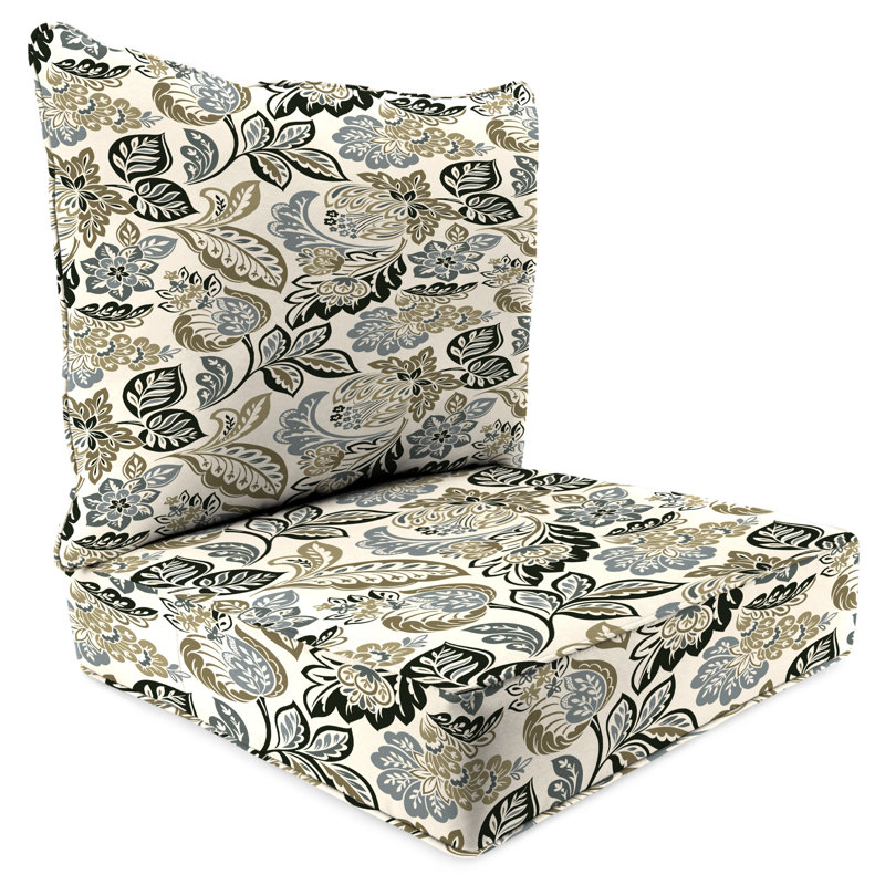 24" x 26.5" Outdoor Deep Seat Chair Cushion Set with Welt, Dailey Pewter