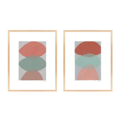 Triple Fusion. Set of 2 Framed Painting by Andrea Stokes