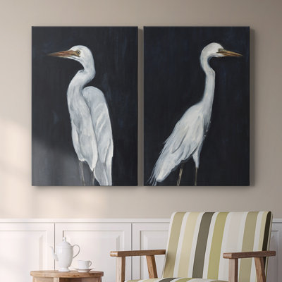Calm Great Egret I - Toile tendue avec châssis de qualité supérieure - Prêt à être accroché