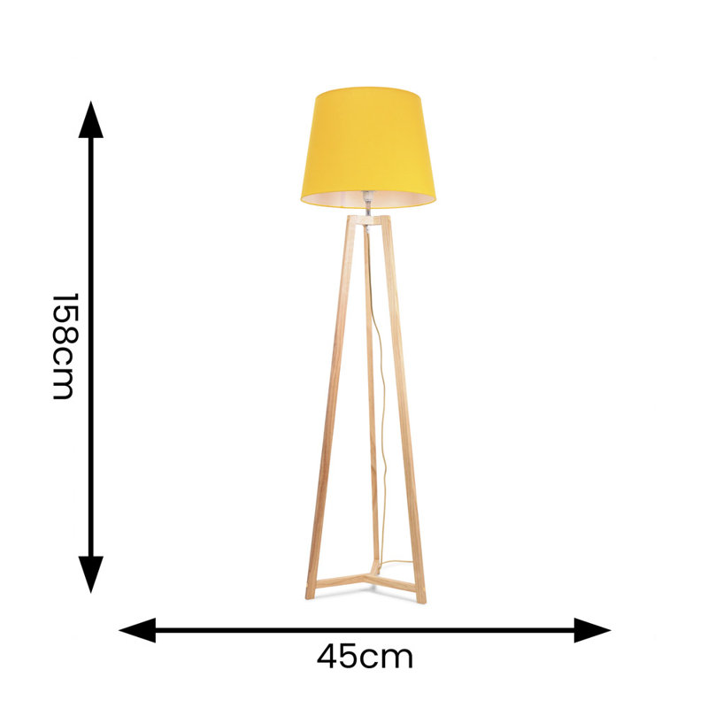 Rhavyn 158 H cm Traditional Floor Lamp, Mustard