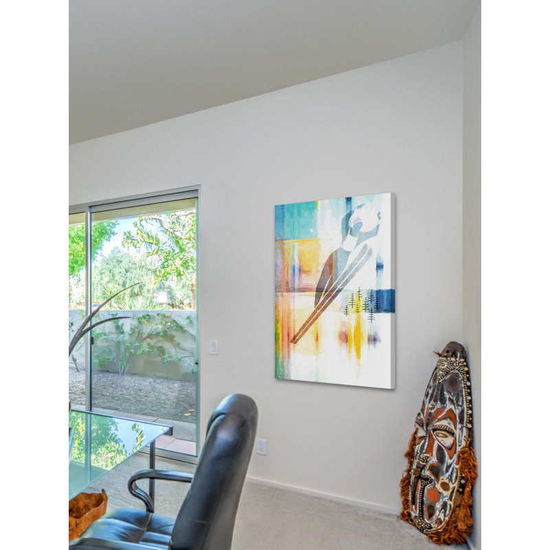 «Ski Jump», reproduction sur toile tendue, H 45 po x l 30 po x P 1,5 po