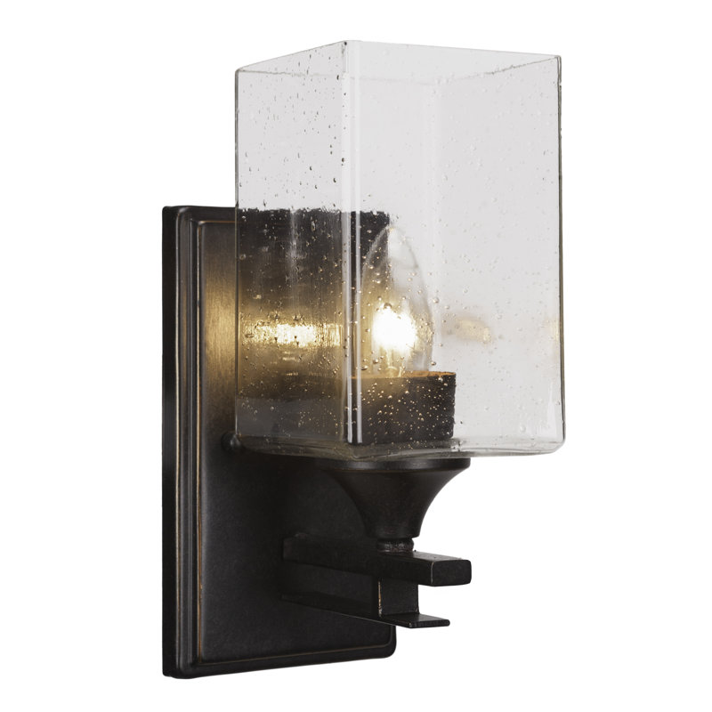 Uptowne Wall Sconce, Aged Silver, Clear, Square