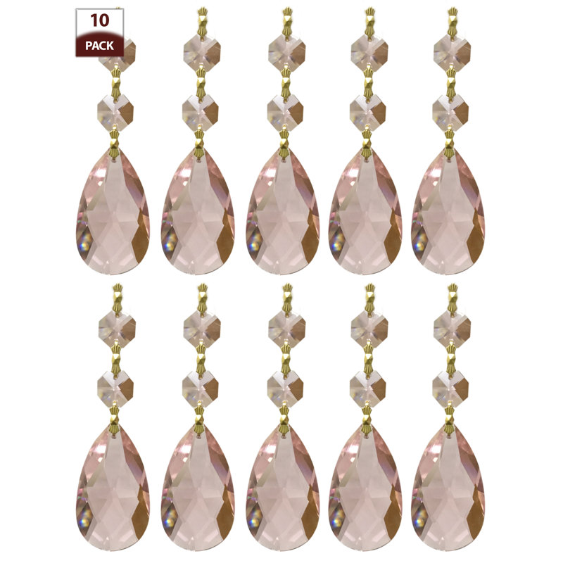 Prisme cristal de remplacement à 2 billes lustre, Laiton poli