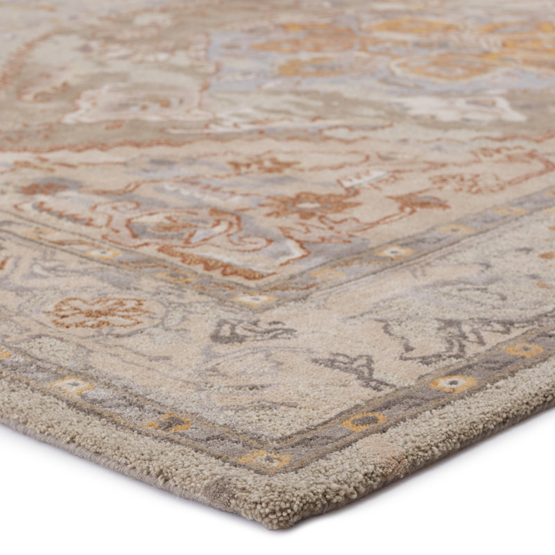Tapis taupe / doré Halterman, Rectangle 8 pi x 10 pi