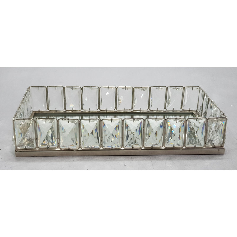 Plateau de coiffeuse en cristal