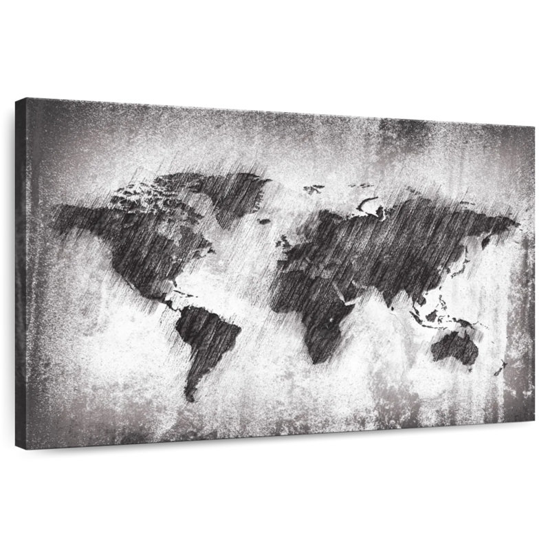 Aliaz Blurry World Map, 26" H x 39" W