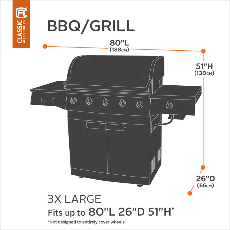 Arlmont & Co. Ayvrie Grill Cover, 51"H x 74"W x 30" D