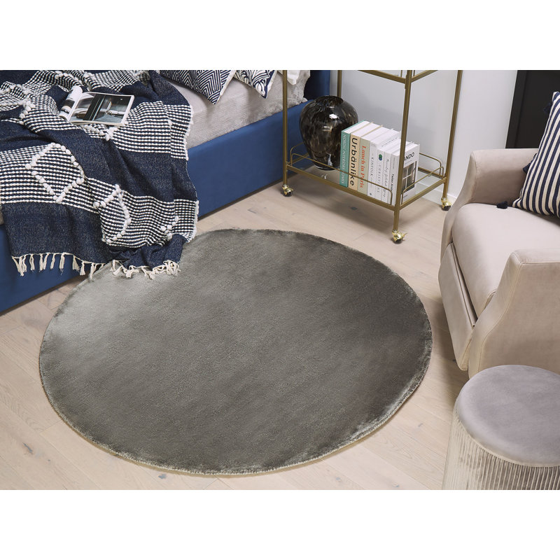 Round Godinne Solid Colour Viscose Hand Woven 140cm X 140cm Area Rug
