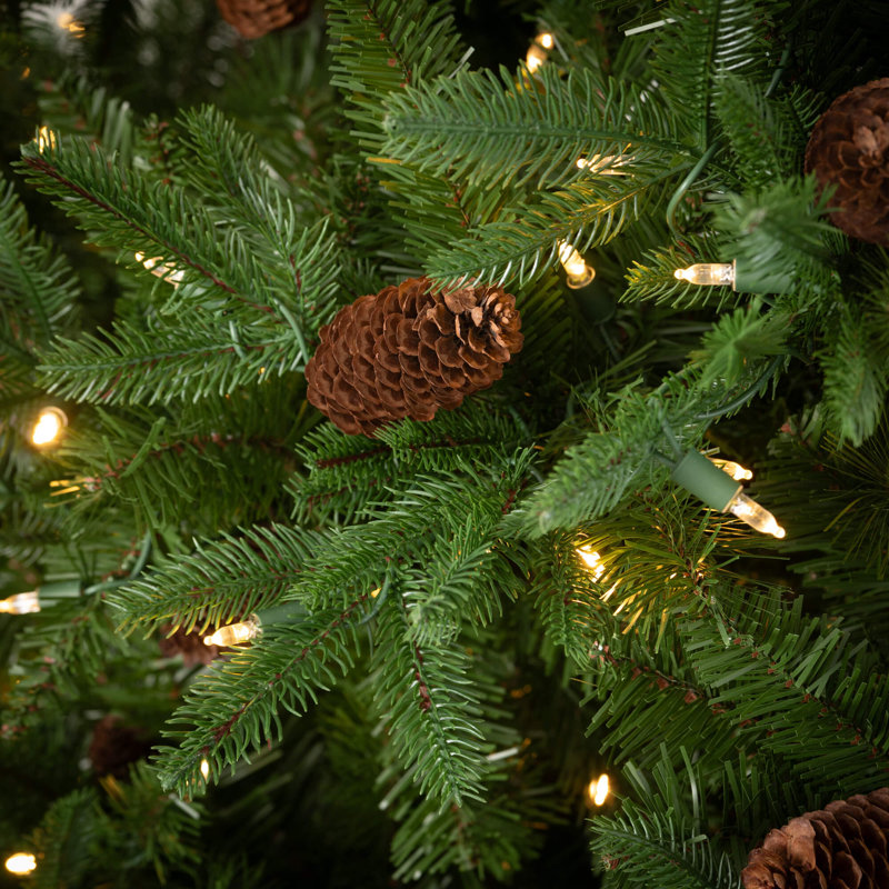 Grand arbre de Noël artificiel vert 9 pi. Pré-éclairé, vert