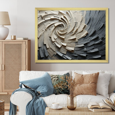Grey Beige Meditative Movement III - Abstract Spirals Canvas Print, Grey Wall art print