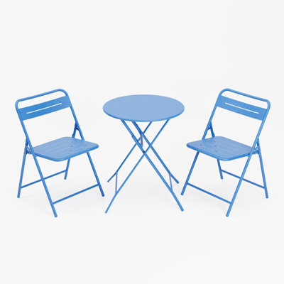 All-Weather 3-Piece Outdoor Folding Patio Bistro Set With Table