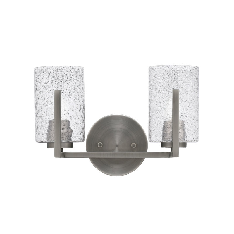 Barre d'éclairage de salle de bain 2 lumières Dayberry avec verre à fumée 4 po, Graphite