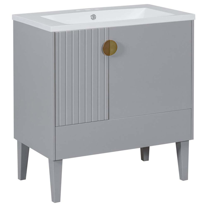 Meuble-lavabo simple 30 po avec lavabo gris