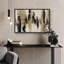 «Black Gold Abstract Design Art», reproduction d'art sur toile encadrée extra large-720422619-720422613
