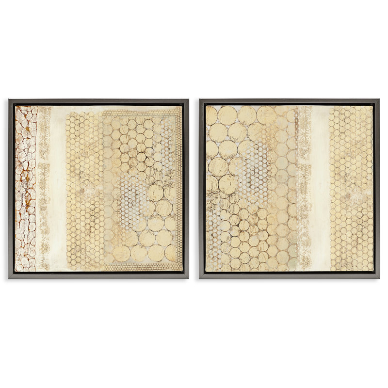 Ensemble de 2 toiles flottantes encadrées PC délavé par Laura Van Horne, Cadre flottant gris lustré, H 18 po x l 18 po