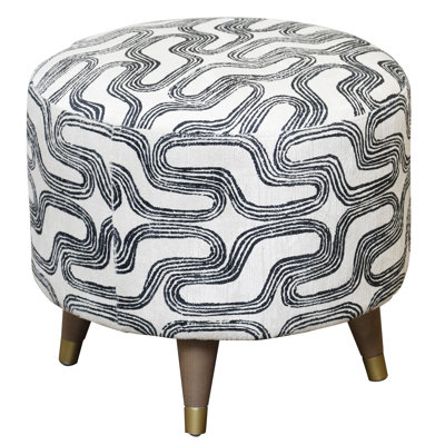 Jozette - Ottoman- Navarro - Navarro Fabric On Hardwood by Corrigan Studio