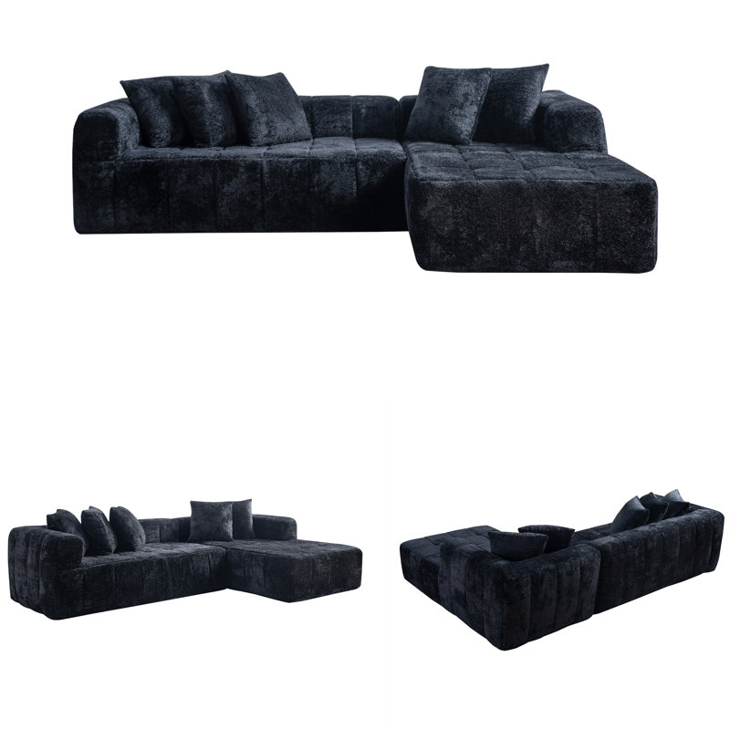 Canapé modulaire 107,9 po Cloud, Noir