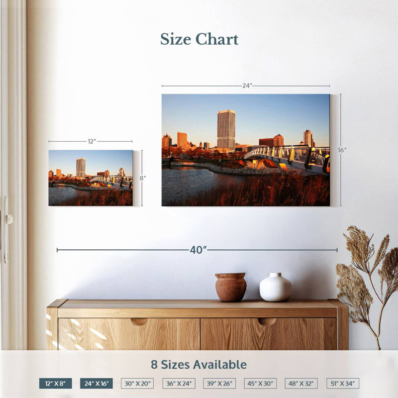 Sirci Milwaukee, coucher de soleil d'automne, H 16 po x l 24 po
