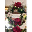 Couronne de Noël bourgogne et métallique pré-éclairée: couronne de Noël bourgogne, blanche, platine et or / champagne