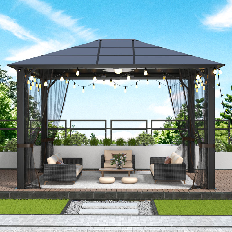 10 pi. L 12 pi. D Pavillon de jardin en métal