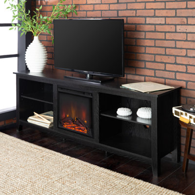 Kneeland 70" Open Storage TV Stand with Electric Fireplace