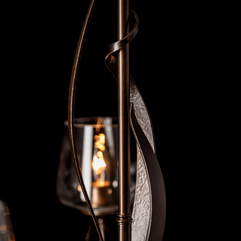 Lustre classique / traditionnel à 5 lumières de style bougie Flora, Dôme transparent, Bronze