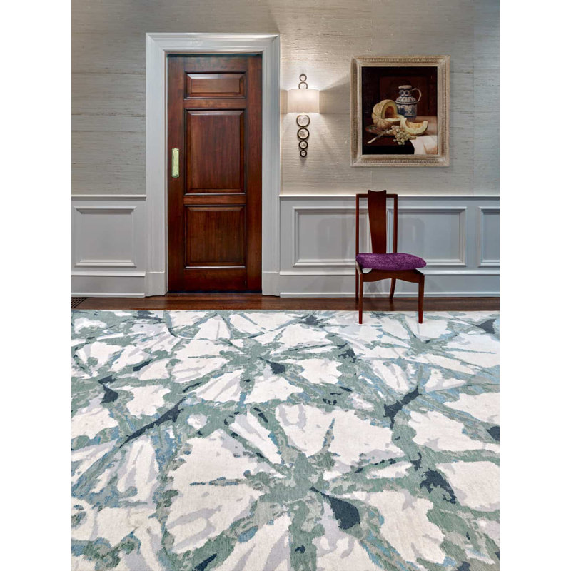 Contemporary Wool Abstract Area Rug, Runner 3' x 7'