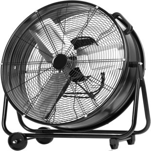 24″ Heavy Duty Industrial Drum Fan – 10,250 CFM High Velocity Floor Fan With Pure Copper Motor, Aluminum Blades, 2-Speed Adjustable Tilt, All-Metal Construction For Warehouse, Garage, Workshop, Black