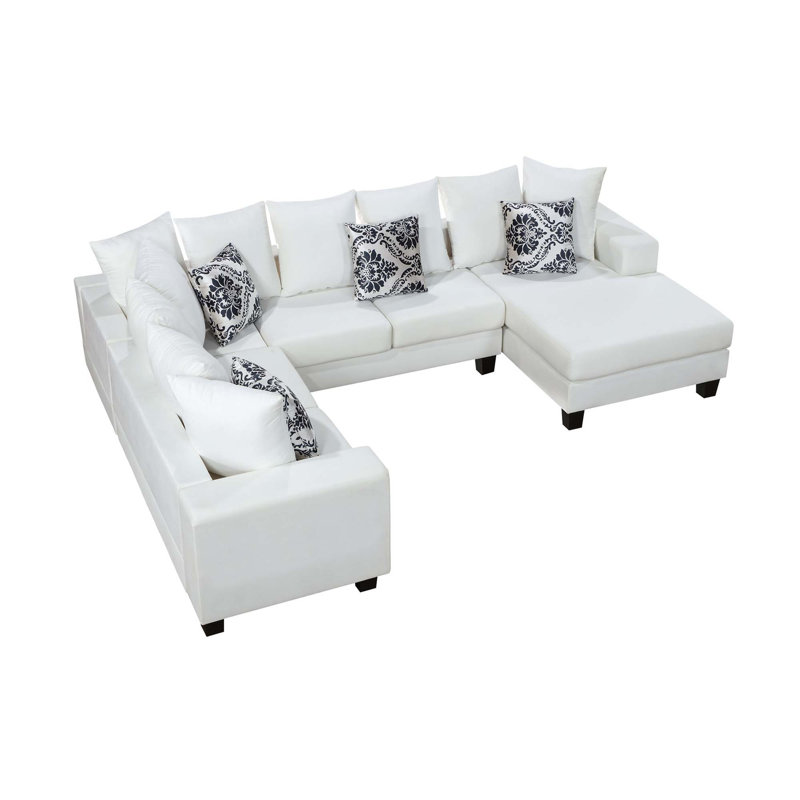 Canapé modulaire Maderson, Velours blanc