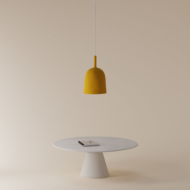 Vessel Pendant Light, Mustard, 18.5'' H x 9'' W x 9'' D, White