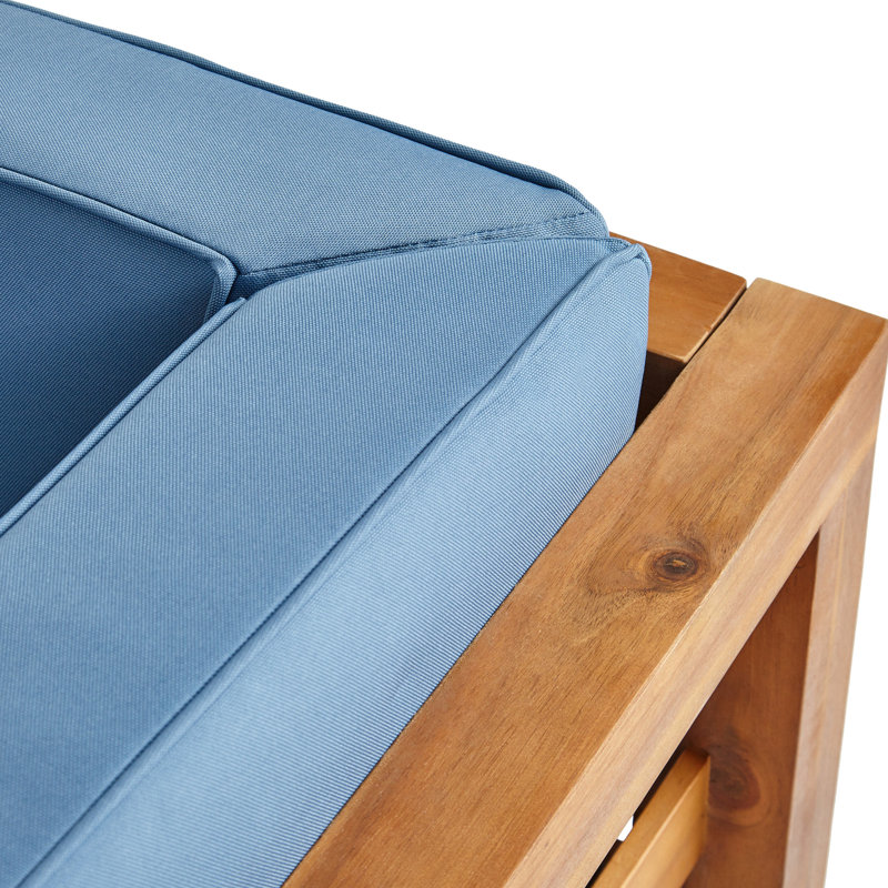 2 chaises club Mid-Century modernes - bois, bleu pacane et 2 pièces