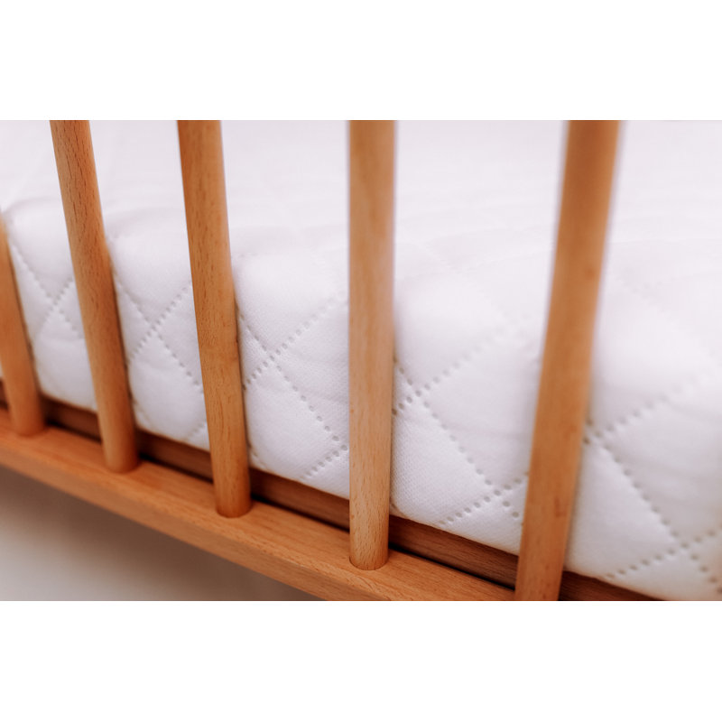 Willow Mini Cot Bed with Mattress 120x60x10cm, White