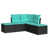 Coussin bleu sarcelle / structure noire est en rupture de stock