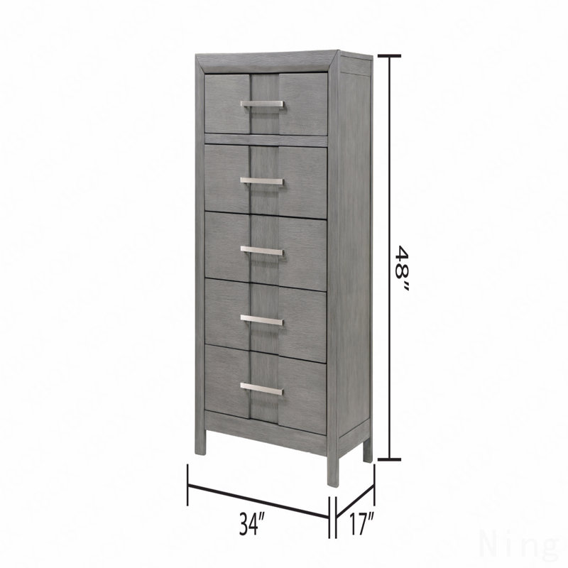 5-Drawer Chest, Modern Style  Woodenen Construction