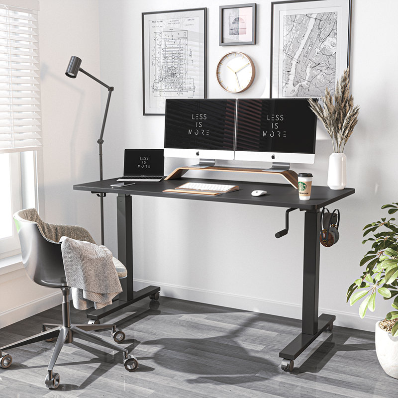 Bureau pour travailler debout à hauteur réglable, Noir / noir