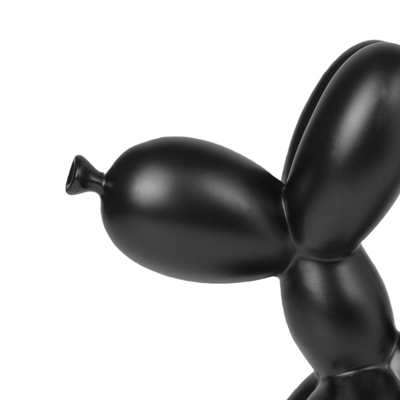 Sculpture moderne de chien ballon en résine noire, décor de table 7,95 × 6,54 × 2,76 pour le bureau de la chambre à coucher