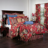 Queensland Crimson Traditional Cotton Floral Comforter Set