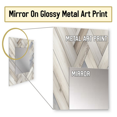 Deovion Nordic Elegance - Geometric  Large Wall Mirror, Geometric Unique Mirror, Printed Metal Art