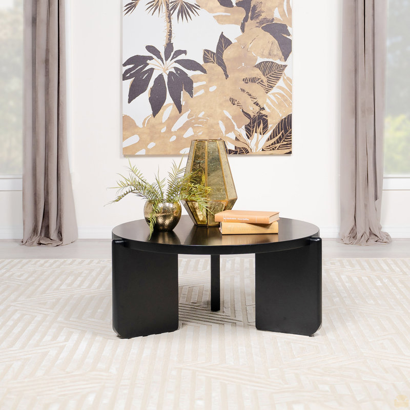 Table basse ronde en bois massif
