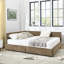 Grand lit capitonné avec rangement capitonné, cadre de canapé-lit avec dossier et accoudoirs confortables, grand lit pour chambre à coucher, salon, velours-2060410515