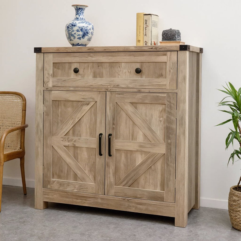 Armoire de rangement Farmhouse Farm-Door, Gris