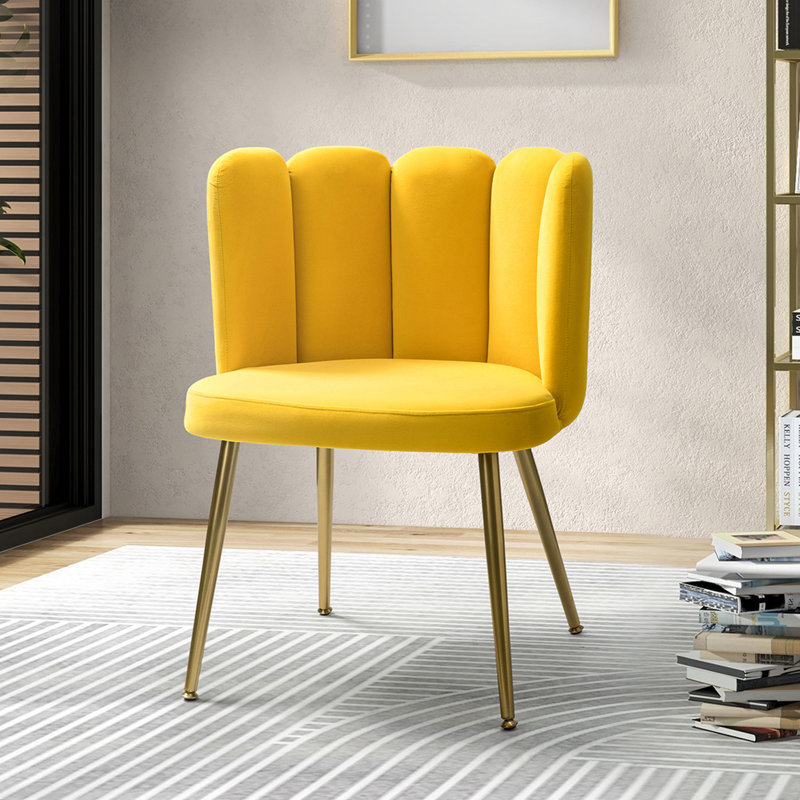 Chaise d'appoint Yorba, Or, 100 % polyester jaune