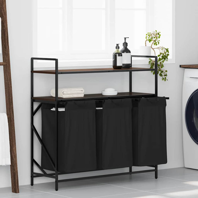 Laundry Basket 3 Compartments With Shelves